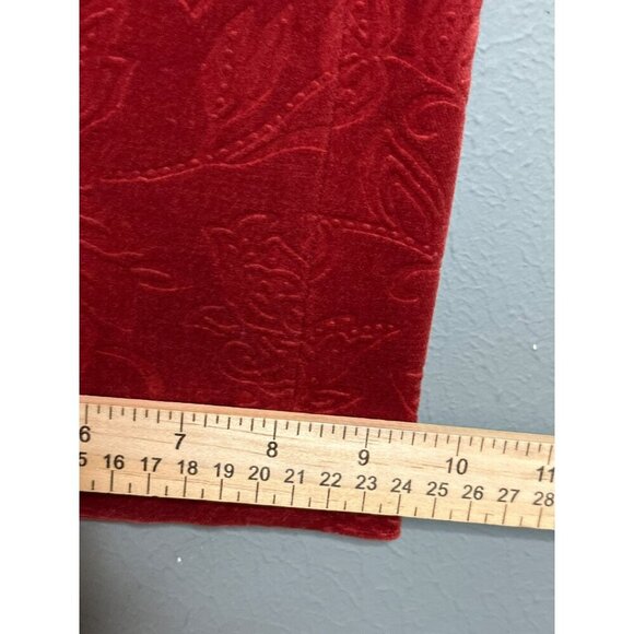 VTG Talbot's Women's 4 Red Velvet Printed Floral Stretch Retro Bootcut Mid-Rise - Picture 7 of 11